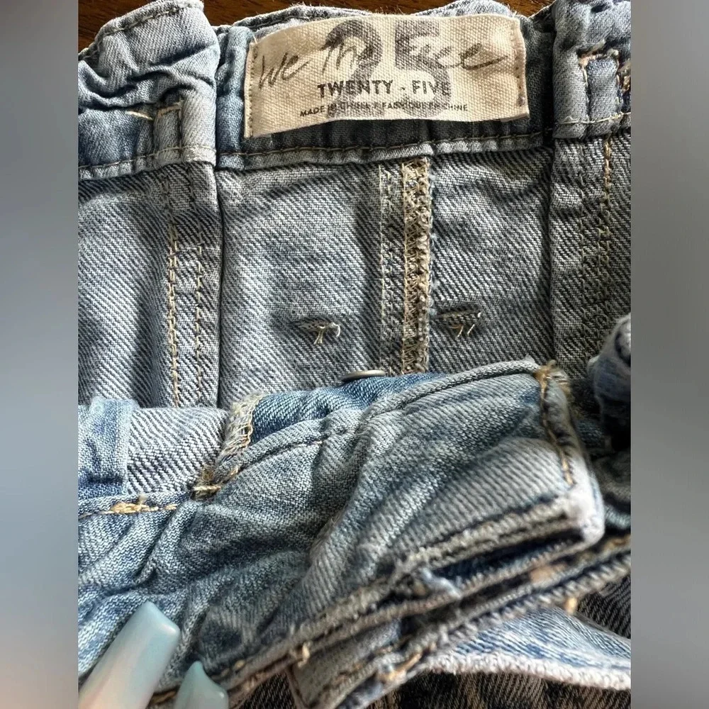 Free People Size 25 Blue Denim Belted Mini Jean Skirt